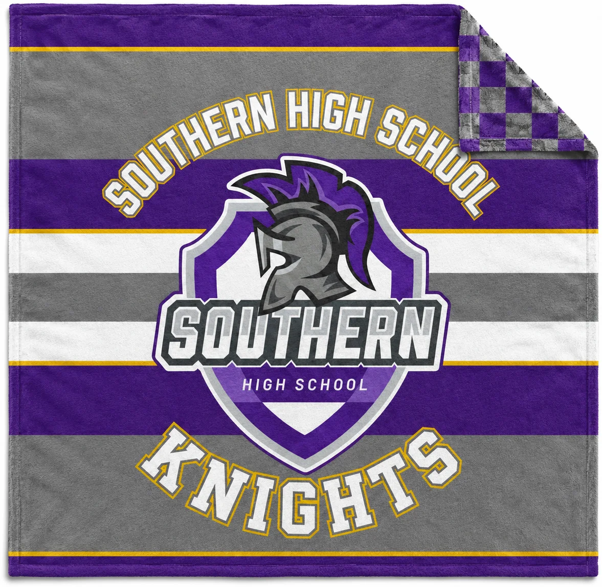Southern High School Knights Lux blanket — double-sided print
