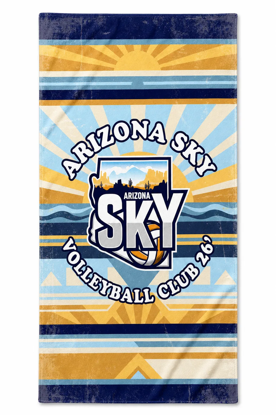 Arizona Sky Volleyball Club custom beach towel